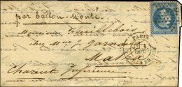 Etoile 1 / N° 29 Càd PARIS / PL. DE LA BOURSE 1 OCT. 70 Sur Lettre Pour Matha (Charente Inférieure). Au Verso, Càd D'arr - Guerra De 1870