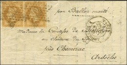 Etoile 22 / N° 28 (2) Càd PARIS / R. TAITBOUT 13 OCT. 70 Sur Lettre Pour Chomerac (Ardèche). Au Verso, Càd D'arrivée 16  - Guerra De 1870