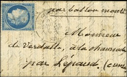 GC 2488 / N° 37 Càd PARIS / MONTMARTRE 2 NOV. 70 Sur Lettre Pour Lepaud (Creuse). Au Verso, Càd D'arrivée CHAMBON 8 NOV. - Oorlog 1870