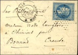 Etoile 9 / N° 29 Càd PARIS / R. MONTAIGNE 2 NOV. 70 Sur Lettre Pour Bonnat (Creuse). Au Verso, Càd D'arrivée 8 NOV. 70.  - Guerra Del 1870