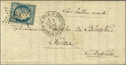 Etoile 35 / N° 37 Càd PARIS / MINISTERE DES FINANCES 3 NOV. 70 Sur Lettre Pour Privas (Ardèche). Au Verso, Càd D'arrivée - Oorlog 1870