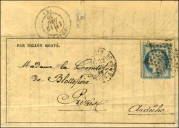 Etoile 20 / N° 37 Càd PARIS / R. ST DOMque ST GN N° 58 22 NOV. 70 Sur Gazette Des Absents N° 9 Pour Privas (Ardèche). Au - Krieg 1870
