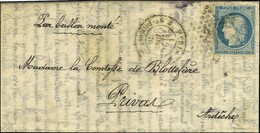 Etoile 20 / N° 37 Càd PARIS / R. ST DOMque ST GN N° 58 28 DEC. 70 7e Levée Sur Lettre Pour Privas (Ardèche). Au Verso, C - Guerra De 1870