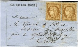 Etoile 19 / N° 36 (2) Càd PARIS / BT RICHARD LENOIR 4 JANV. 71 Sur Lettre PAR BALLON MONTE Pour Grand Bourg (Creuse). Au - Guerra Del 1870