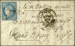 Etoile 4 / N° 37 Càd PARIS / R. D'ENGHIEN 10 NOV. 70 Sur Lettre Pour Grand Bourg (Creuse) Sans Càd D'arrivée. Courrier S - Guerra Del 1870