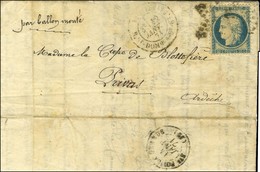 Etoile 20 / N° 37 Càd PARIS / R. ST DOMque ST GN N° 58 12 JANV. 71 Sur Lettre Pour Privas (Ardèche). Au Verso, Càd De Pa - Guerra De 1870