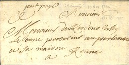 Lettre Avec Texte Daté De Robesant Près Quimper. Au Recto '' Port Payé '' (Quimper L N° 8A). 1720. - TB / SUP. - 1701-1800: Voorlopers XVIII