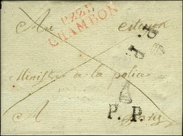 P.22.P. / CHAMBON Rouge Sur Lettre Avec Texte Pour Paris. A L'arrivée P.P. Bonnet Phrygien. An 8. - TB / SUP. - 1801-1848: Precursori XIX