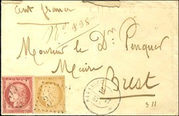 GC 300 / N° 57 + 59 Càd T 17 BANNALEC (28) Sur Lettre Chargée Pour Brest. 1873. - TB. - Otros & Sin Clasificación