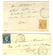 Lot De 2 Lettres De Champignelles : PC 1862 Et GC 1870. - TB. - Otros & Sin Clasificación