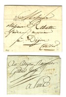 Lot De 2 Lettres De Joigny : P.83.P / JOIGNY Rouge An 11 Et Idem Noir 1822. - TB. - Sonstige & Ohne Zuordnung