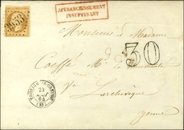 GC 3953 / N° 21 (def) Càd T 15 THORIGNY-S-OREUSE (83) Sur Lettre Insuffisamment Affranchie Taxe 30 DT. 1864. - TB. - Otros & Sin Clasificación