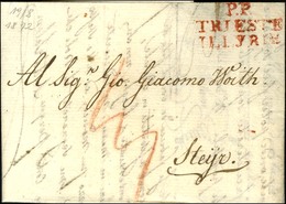 P.P. / TRIESTE / ILLYRIE Rouge Sur Lettre Avec Texte Daté 19 Août 1812. - TB / SUP. - 1792-1815 : Departamentos Conquistados