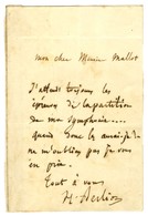 BERLIOZ Hector (1803-1869), Compositeur Et Chef D'orchestre. - Altri & Non Classificati