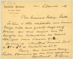 ROUX Émile (1853-1933), Médecin, Biologiste. - Otros & Sin Clasificación