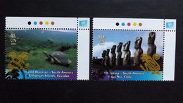 UNO-New York 1066/7 Oo/ESST, UNESCO-Welterbe: Südamerika, Galapagos, Osterinsel - Oblitérés