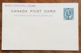 CANADA  POST CARD  ONE CENT  + MUSEO COMMERCIALE ITALIANO     RE EDOARDO VII - Lettres & Documents