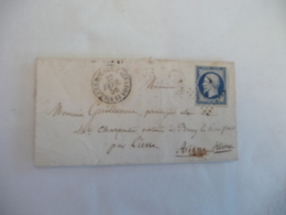 Lettre France Classique TP 20 C Bleu Empire Beau Cachets  Dates Villers Boccage Calvados 27 Février 1856 - 1849-1876: Période Classique