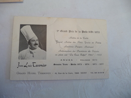 Pub Publicité CDV Jean Louis Tavernier Grand Hôtel Terminus Niort Gastronomie - Advertising