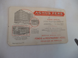 Pub Publicité CDV Paris Agnus Père Vente De Fonds Pension Fonds De Restaurant Hôtel - Advertising