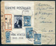 TURQUIE - N° 964 (4) + BF N° 1 / LR DE BEYOGLU LE 29/9/1942 POUR NICE AVEC CENSURE - TB & RARE - Briefe U. Dokumente