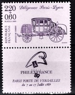 FRANCE 1989 JOURNEE DU TIMBRE. Yvert N° 2578 Avec Logo Philexfrance Attenant Issu Du Carnet. ** Neuf Sans Charnière. MNH - Unused Stamps