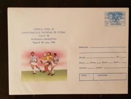 ROUMANIE  Football  Entier Postal Illustré. COUPE DU MONDE ITALIE 90. Match Roumanie Argentine. Neuf - 1990 – Italien