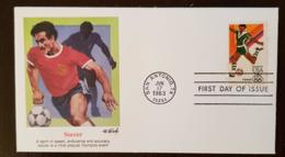 ETATS UNIS Football, Soccer, 1 Valeur Emise En 1983 Sur FDC, Enveloppe 1 Er Jour. - Cartas & Documentos