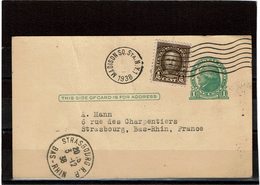 LCTN59/ALS 2 - CARTE POSTALE NEW YORK / STRASBOURG 3/12/ 1938 - Autres & Non Classés