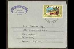 1968  AEROGRAMME (July 26th) Addressed To Halesowen, Worcs Bearing 15c Multicoloured "Boat On Beach", SG 33, Tied By "Va - Anguilla (1968-...)