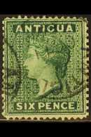 1884-87  6d Deep Green, SG 29, With 'Moreton Evans' RE-ENTRY (position 26), Cds Used. For More Images, Please Visit Http - Otros & Sin Clasificación