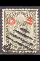 NEW SOUTH WALES  OFFICIAL 1882-85 1s Black Perf 11x12 "O S" OVERPRINT DOUBLE Variety, SG O33ba, Fine Used, A Few Shortis - Otros & Sin Clasificación