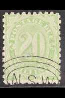 NEW SOUTH WALES  POSTAGE DUE 1891-97 20s Green Perf 10, SG D10, Fine Used, Fresh. For More Images, Please Visit Http://w - Other & Unclassified