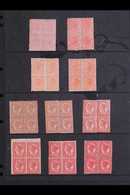 QUEENSLAND  PENNY BLOCKS OF FOUR - Attractive Mint Group Incl. 1882-91 1d Pale Vermilion-red & Deep Vermilion-red Shades - Other & Unclassified