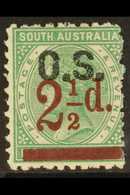 SOUTH AUSTRALIA  OFFICIAL 1891 2½d On 4d Deep Green, Perf. 10 X 11½-12½ (at Right), SG O52, Fine Mint. For More Images,  - Otros & Sin Clasificación