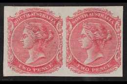 SOUTH AUSTRALIA  1876 2d IMPERF PLATE PROOF PAIR Printed In Rose On Watermarked Paper, Unused & Without Gum & Vertical C - Andere & Zonder Classificatie