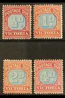 VICTORIA  POSTAGE DUES 1890 ½d, 1d, 2d, And 4d All Listed Shades, SG D1a/D4a, Fine Mint. (4 Stamps) For More Images, Ple - Autres & Non Classés