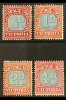 VICTORIA  POSTAGE DUES 1890 ½d, 1d, 2d, And 4d All Listed Shades, SG D1a/D4a, Fine Mint. (4 Stamps) For More Images, Ple - Otros & Sin Clasificación