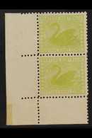 WESTERN AUSTRALIA  1902-11 8d Apple-green, Wmk V Over Crown, Vertical Corner Marginal Pair, SG 121, Never Hinged Mint Fo - Sonstige & Ohne Zuordnung