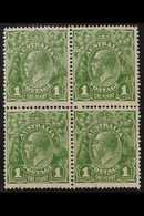 1926  1d Sage Green, Perf 14, Wmk Mult Crown A, Variety "RA Joined", SG 86d, In Mint Block Of 4 With Normals. For More I - Other & Unclassified