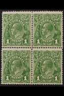 1926  1d Sage - Green, Perf 14, Wmk Mult Crown A, Variety "Dot Before 1"in Block Of 4 With Normals. For More Images, Ple - Other & Unclassified