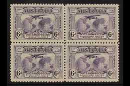 1931  1931 6d Violet Air Kingsford Smith's Flights RE-ENTRY, SG 123a, Within Very Fine Mint BLOCK Of 4, Very Fresh. (4 S - Sonstige & Ohne Zuordnung