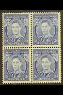 1937-49  3d Bright Blue Perf 13½x14 Die II Ordinary Thin Paper, SG 168ca, Fine Mint (two Stamps Never Hinged) BLOCK Of 4 - Sonstige & Ohne Zuordnung