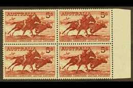 1959-64  5s Red Brown On White Paper, SG 327a, Never Hinged Mint Marginal Block Of 4 (1 Block Of 4) For More Images, Ple - Andere & Zonder Classificatie