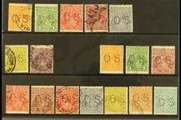 OFFICIALS  1926-30 ALL DIFFERENT "KGV HEADS" Small (Type 02) "O S" Opt'd Used Selection On A Stock Card With Perf 14 Set - Sonstige & Ohne Zuordnung