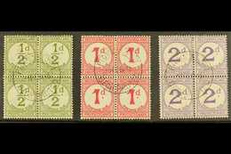 POSTAGE DUES  1932 USED BLOCKS OF FOUR Set On Ordinary Paper, SG D4, D5 And D6, Each Block Bearing Clear 9 Feb 45 Cds Ca - Other & Unclassified