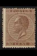 1865-66  30c Brown Perf 15 (SG 36, Michel 16 D, COB 19A), Unused No Gum, Centred To Upper Right. For More Images, Please - Andere & Zonder Classificatie