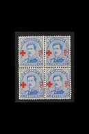 1918  25c + 25c Ultramarine "Red Cross" Surcharge, Cob 156, SG 228, Never Hinged Mint (4 Stamps) For More Images, Please - Andere & Zonder Classificatie