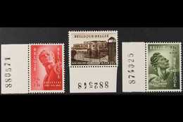 1954  Political Prisoners' National Monument Fund Set, Cob 943/45, SG 1531/33, Marginal Never Hinged Mint (3 Stamps) For - Andere & Zonder Classificatie