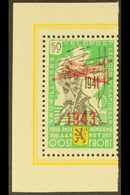 FLEMISH LEGION  1943 +50fr Green, Black, And Yellow With "1943" And Aircraft Overprint In Red, Perforated 11½, COB E35,  - Otros & Sin Clasificación